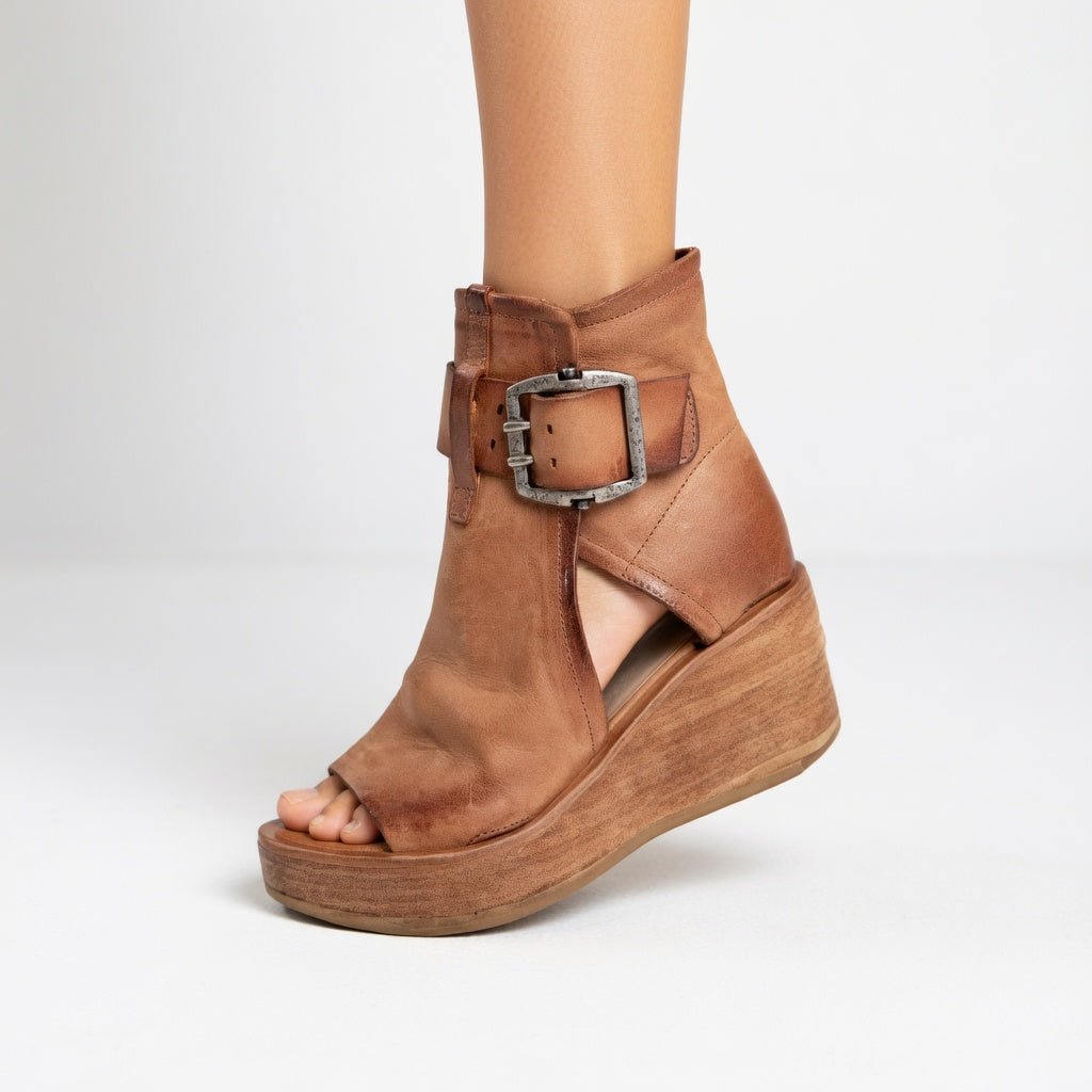 Orélisse™ — Open - toe Wedge Booties - ByClothique
