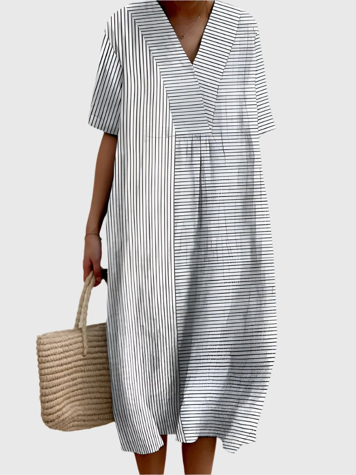 Parthenopeona - Patterned Summer Dress - ByClothique