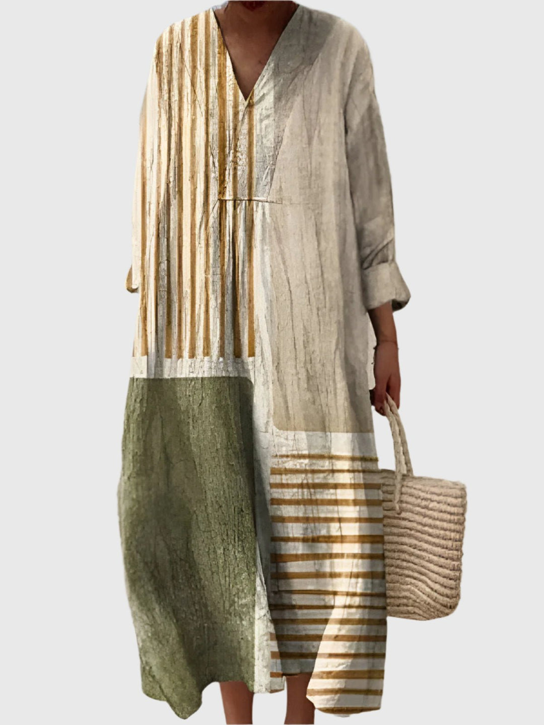 Parthenopeona - Patterned Summer Dress - ByClothique
