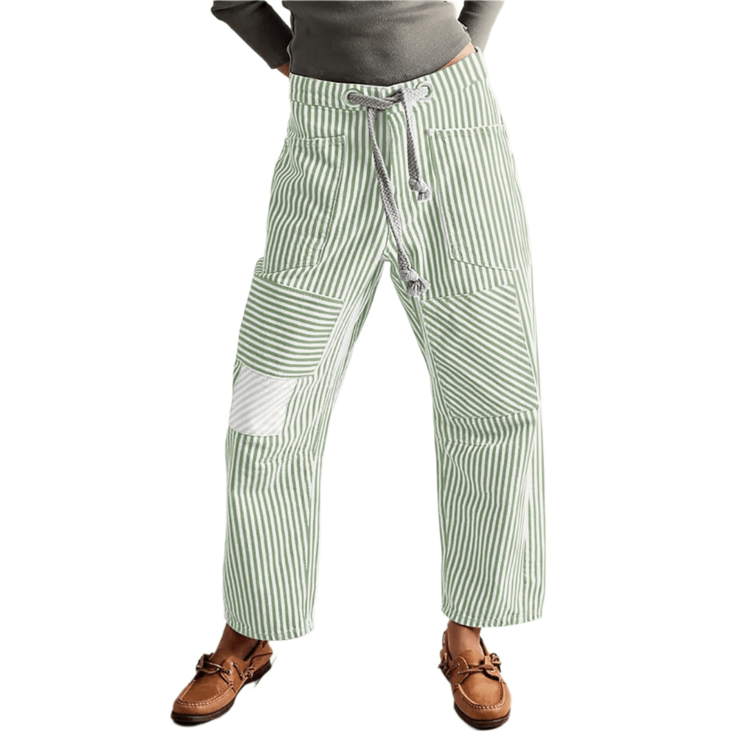 PERLAH™ – Chic Stripe Drawstring Wide - Leg Pants - ByClothique