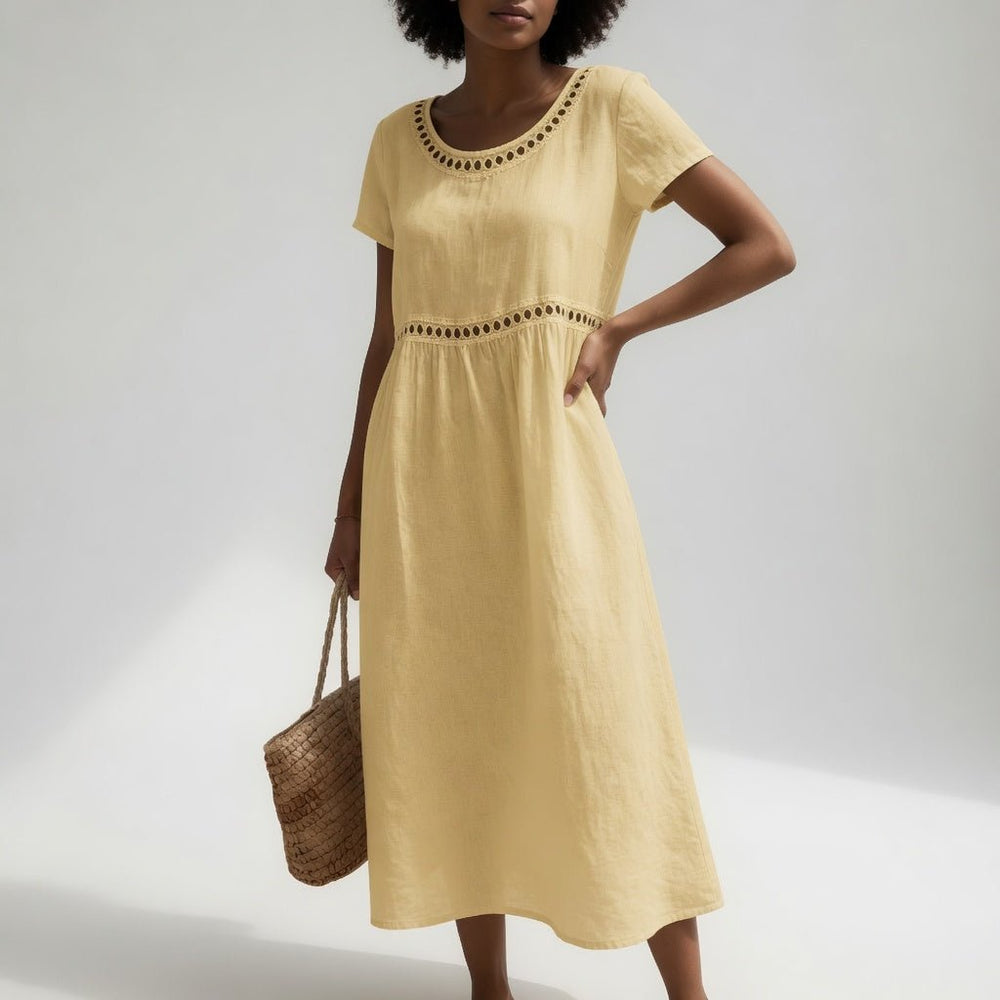 Pernelle™ Midi Dress with Soft Feminine Embroidery - ByClothique