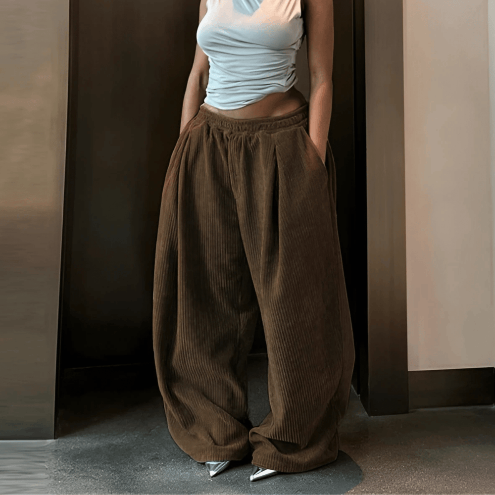 RAMY™ - Casual High Waist Wide Leg Baggy Pants - ByClothique