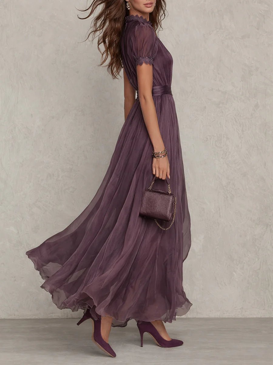 Seraphina™ Lace - Trim Chiffon Maxi Dress - ByClothique