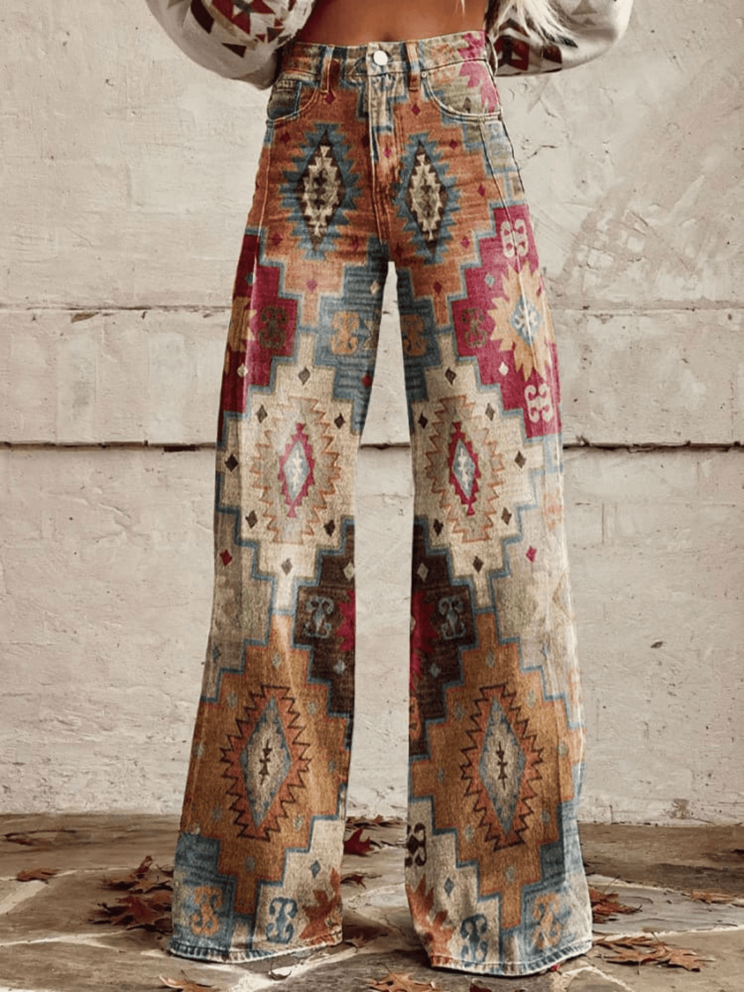 SIENNA™ - Vintage Boho Wide - Leg Pants - ByClothique