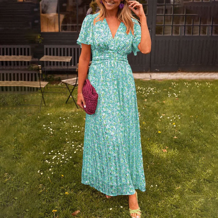 Clymeneona - Classic V-Neck Dress