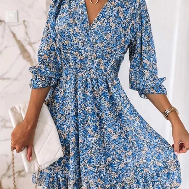 Sunna - Elegant Floral Dress - ByClothique